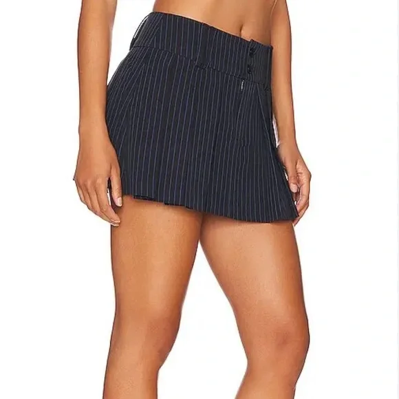 Pinstripe Mini Skirt - Picture 2 of 5